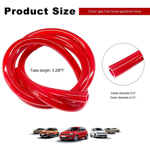 Flexible Silicone Fuel Line Hose For Motorcycle Dirt Bike ATV Red Anti Corrosion Gas Line Tubing High Temperature Vacuum