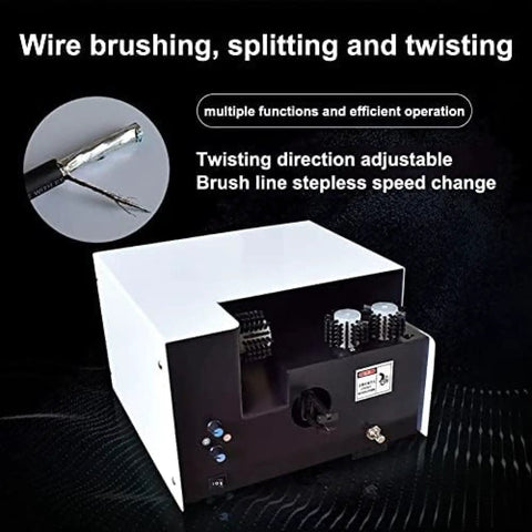 Auto Adjustable Wire Twisting Machine For Shielded Cable with pneumatic controls, designed for efficient brushing, twisting, and splitting.
