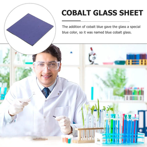 Cobalt Glass Sheet For Lab Experiments, Blue Glass For Flame Color Testing And Filtration, Protective Chemistry Supply For Industrial Cement And Steel Production, Lightweight And Portable Lab Gear For Field And Shop Use