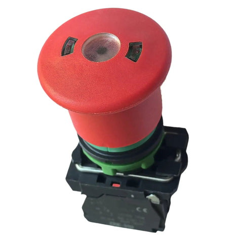 Premium Heavy Duty Emergency Stop Button For Scissor Lifts, red top with clear lamp, durable housing, ideal for SJ Models 194749.