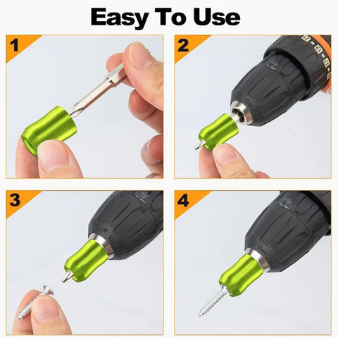 Step by step use of magnetic screw bit holder with hex shank aluminum alloy for easy drilling and appliance maintenance
