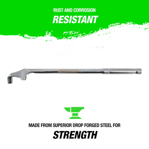 Torque Boost Wrench Extender Tool For Tight Spaces Universal Wrench Extension in rust-resistant steel shown on white background