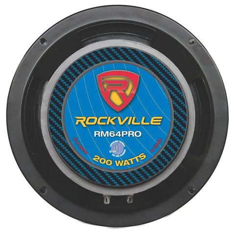 Premium Dope 6.5 Inch 4 Ohm Mid Bass Midrange Car Speakers 4 Pack featuring Kevlar cones and 200 W power.