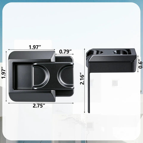Heavy Duty Home Security Door Locks 2 Pack Grey Badass Anti Pry Reinforcement For Front Sliding Doors Tough As Nails Build, top view with dimensions.