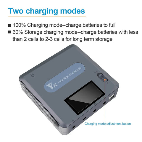 Mavic 2 Pro And Mavic 2 Zoom 6 In 1 LCD Display Charger For DJI Drone Batteries And Remote with charging modes feature