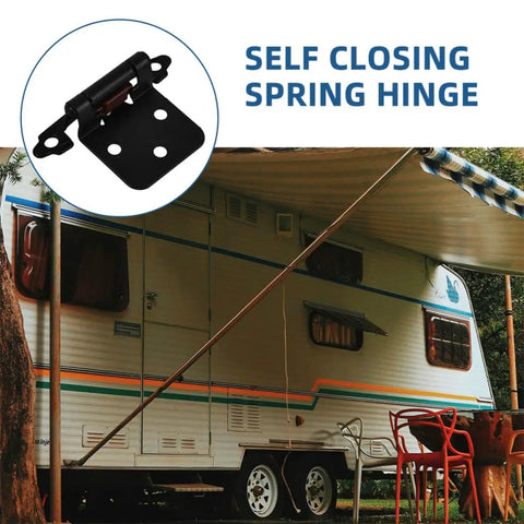 Tough As Nails Heavy Duty Self Closing Spring Door Hinges For RVs And Cabinets Semi Hidden Half Overlay Design Steel Construction