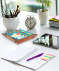 Smooth Setup Cartoon Car Grid Valet Tray For Nightstand Desk Holds Jewelry Coins Keys Wallet Durable Microfiber Catch All with notes.