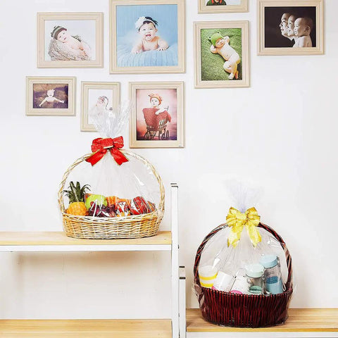 Legit Crisp Shrink Wrap Bags For Gift Baskets 40X47 Inch Xxlarge 5 Pack used on clear wrapped gift baskets.