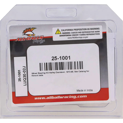 Harley Wheel Bearing Seal Kit Replacement 25-1001 packaging with label and barcode visible.