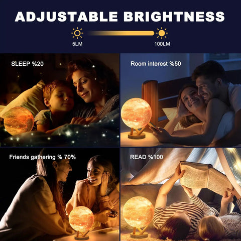Moon Lamp Galaxy Light 6 Inch With 16 Color LED 3D Moon Illusion Remote And Touch Control enhancing nightstand ambiance