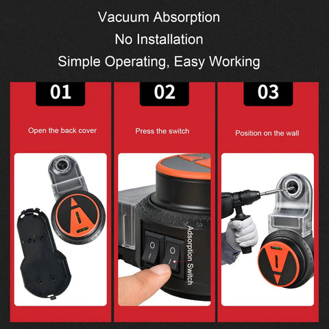 No Fuss 2 In 1 Drill Dust Collector With Slick 360 Swivel Level Attachment Heavy Duty Gear for easy wall positioning