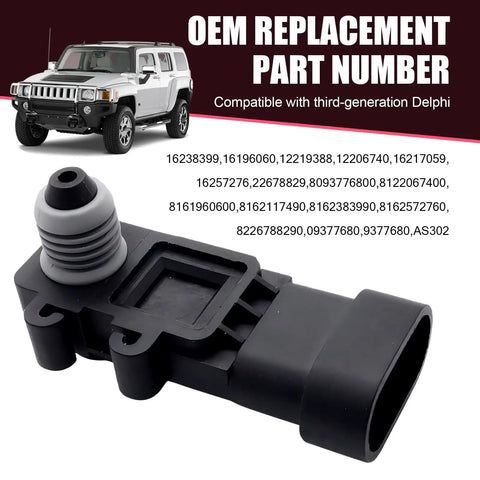 Fuel Tank Pressure Sensor Replacement With Waterproof Socket High Precision Durable Automotive Sensor For GMC Buick Cadillac Oldsmobile Pontiac Hummer Long Lasting Performance And Reliable Readings next to a Hummer.