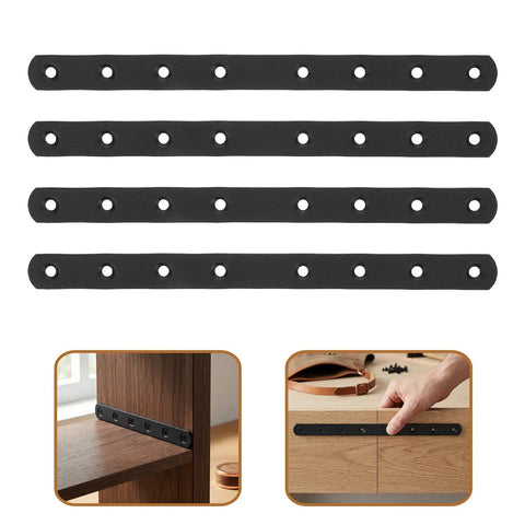 Heavy Duty Stainless Steel Brace Brackets Set Four Pieces Flat Straight Joining Plates With Screws 10 Inch Reinforcement