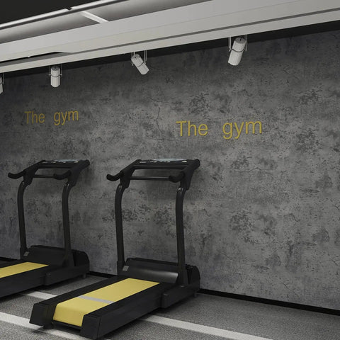 Thick Grey Blue Concrete Wallpaper Peel And Stick 24 By 354 Inches Waterproof Vinyl Cement Contact Paper Matte Finish Removable in gym.