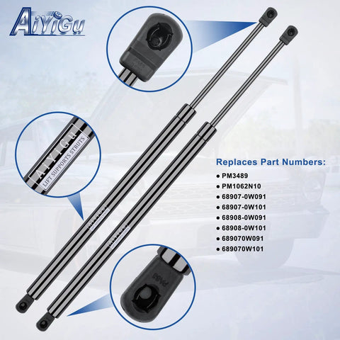Rear Hatch Struts For Toyota 4Runner 2010-2024 PM3489 showing lift support struts and end fittings.