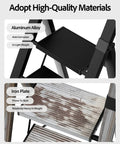 Five Step Aluminum Ladder Foldable Step Stool For Home And Garage Lightweight Under 10 Pounds Space Saving Grab And Go Convenience Stable Heavy Duty Build Open Height 45.6 Inches Folds Down To 2.17 Inches For Easy Storage, aluminum alloy steps with iron plate comparison