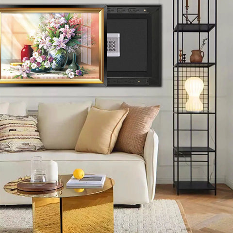 Hidden Heavy Duty Safe Box Security Cabinet With Digital Keypad in living room wall art for discreet anti-theft storage