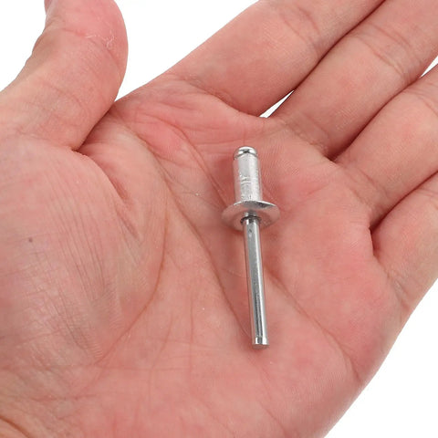 Close-up of a single rivet from the Aluminum Pop Rivets Kit 140Pcs Assortment with Flanged Dome Head Blind Rivets