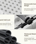 2 Pack 6 Ft Folding Plastic Tables with honeycomb design, quick fold lock, and thickened metal tubes for heavy duty use.