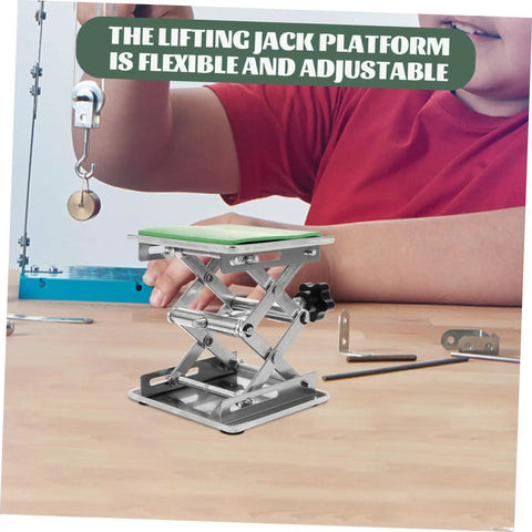 Heavy Duty Laboratory Lifting Platform Stand With Rock Solid Bearing Capacity And Zero Hassle Manual Control Built Tough Stainless Steel Base for lab tasks.