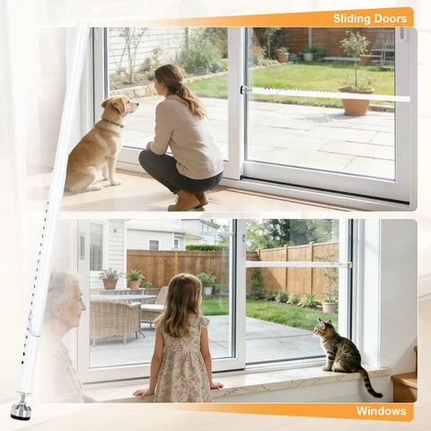Heavy Duty Adjustable Slide Stop Bar Locks Down Your Place Tight No Hassle Install blocking sliding doors and windows for safety.