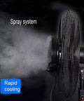 Heavy Duty Industrial Misting Fan With Fine Water Spray Delivers Straight Up Powerful Cooling For Outdoor Gyms And Greenhouses, showing mist spray system.