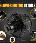 Detail view of Front Hvac Heater Blower Motor With Fan, showing durable fan blades and electrical connector for smooth operation.