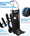 Heavy Duty Electric Stair Climbing Dolly With 900 Lbs Capacity, aluminum alloy hand truck with anti-slip rubber track and climbing features.