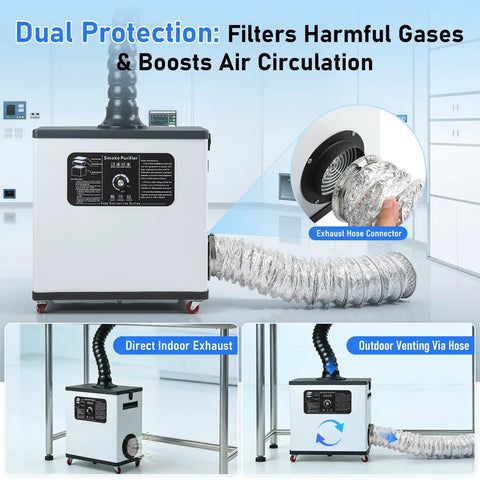 210W Solder Fume Extractor For DIY Soldering With 4 Stage Filtration And 212 CFM Beefed Up Suction Quiet 50dB Smoke Absorber