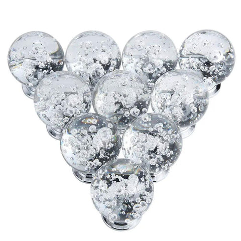 Kick Up Your Kitchen Vibe With Premium Transparent K9 Crystal Cabinet Knobs Set Of 10 Round Glass Bubbles for drawers and dressers.
