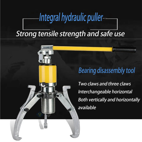 10 Ton Hydraulic Gear Bearing Puller With Two Or Three Jaws designed for vertical and horizontal auto repair, featuring strong hydraulic ram.