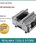 Premium Pneumatic Machining Center Vise With Four And Five Axis Self Centering Quick Swap Zero Point Bench Fixture showing jaw width 125.