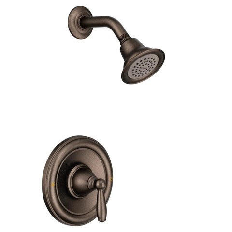 Brantford Oil Rubbed Bronze Posi-Temp Shower Trim Kit with integrated shower head and lever handle
