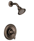 Brantford Oil Rubbed Bronze Posi-Temp Shower Trim Kit with Showerhead and Lever Handle, Valve Required, shown separately