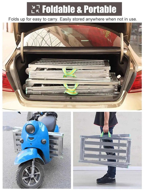 Indoor Scaffolding Platform Workbench Ladder Foldable And Adjustable Height Durable Galvanized Steel Scaffold loaded in car trunk