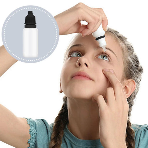Top Shelf Real Deal 50 Pack Thin Tip Dropper Bottles 15Ml Black Plastic Squeeze Vials used for applying liquids.