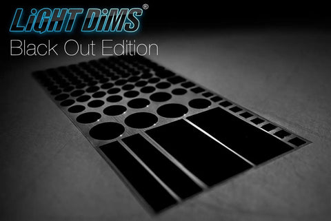 Close-up of Blackout Light Blocking Sheets for Electronics and Appliances, Peel and Stick Two Sheets With Cuttable Uncut Sheet.