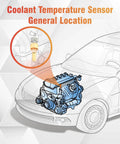 Coolant temperature sensor, Sianxaido 55488246, front view showing GM engine location.