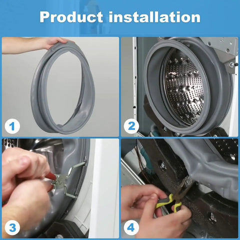 Washer Door Boot Seal Gasket Replacement For LG And Kenmore Front Load Washers installation steps 1 to 4