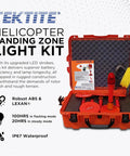 Tough As Nails Emergency Medivac Landing Zone Light Kit with Waterproof LED Strobe Markers in red case for aircraft and drones.