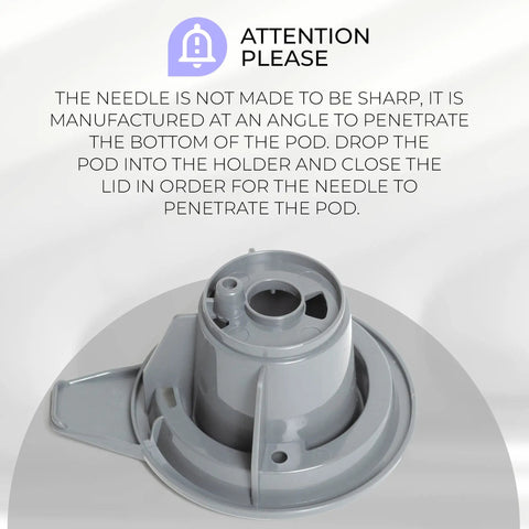Gray housing part for Replacement Bottom Needle For K Cup Holder Compatible With Most Flex Brew Coffee Makers Durable Part