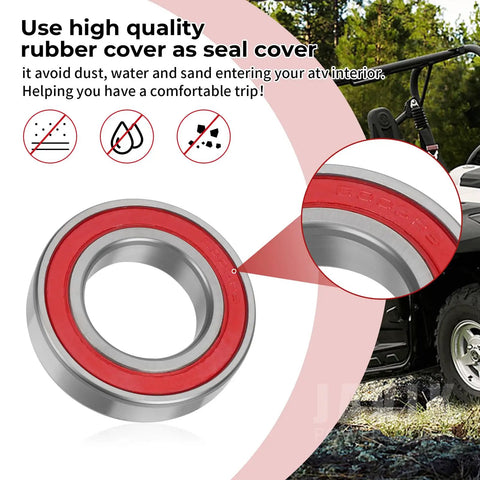 Front Wheel Bearing And Seal Kit For Big Bear Grizzly Kodiak Rhino shows durable rubber seal cover for ATV. High quality protection.