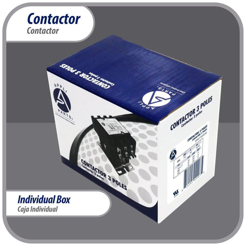 Box of Heavy Duty 3 Pole Contactor 60 Amp 240 Volt Coil Replacement for HVAC, Air Conditioners, Heat Pumps, UL APAC 360240