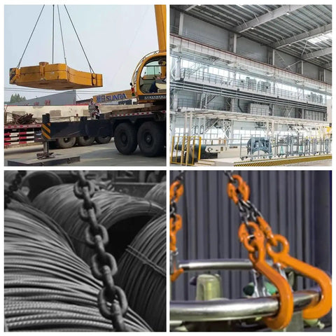 4 Leg Chain Sling For Lifting 1 Inch Chain With Hooks Heavy Duty 11 Ton 10 Foot Per Leg Rigging Kit in industrial use