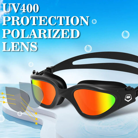 Straight Up Crisp Polarized Swimming Goggles For Outdoor Pool And Surf Featuring Legit Anti Fog Tech with UV400 protection lens.