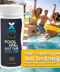 Go To 7 In 1 Pool And Spa Test Strips Kit, 100 Count Water Testing Strips For Bromine, Chlorine, pH, Alkalinity, Hardness, And Cyanuric Acid, Quick And Accurate Pool And Hot Tub Water Testing