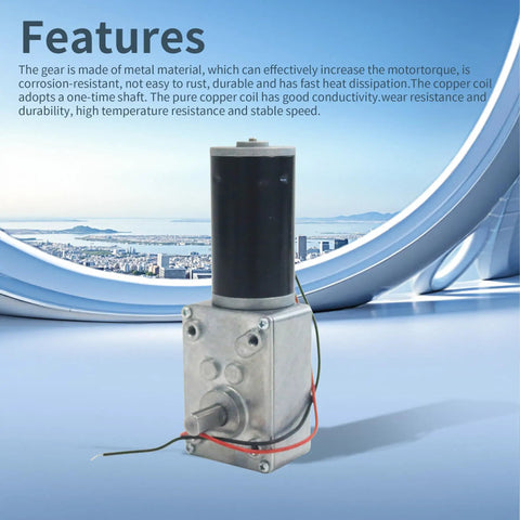 24V Gear Motor With Self Locking Output Shaft 250 RPM High Torque 4 Kg Cm 8mm Single Shaft Reversible Mini Turbine Geared Motor