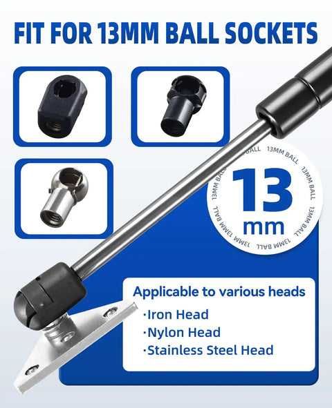 Badass 13Mm 304 Stainless Steel Ball Stud Mounting Brackets For Gas Strut Hardware Solid No Rust Heavy Duty Replacement Kits For Auto Hoods And Trunk Lids with fittings for various heads.