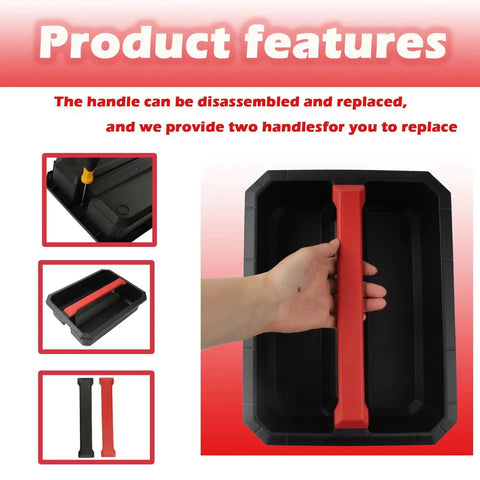 Premium 22 Inch Packout Tool Tray Compatible With Milwaukee Tool Boxes - Hella Durable Replacement Rack, featuring removable red handle.
