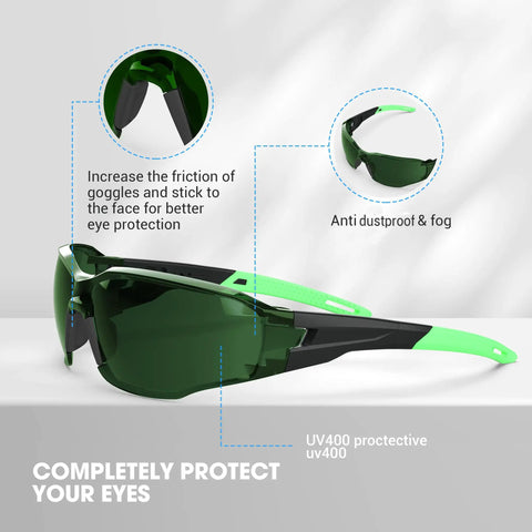 Heavy Duty Laser Safety Glasses Beast Mode OD4 Eye Protection Blocking 180NM To 660NM UV And Green Lasers with anti-fog features.